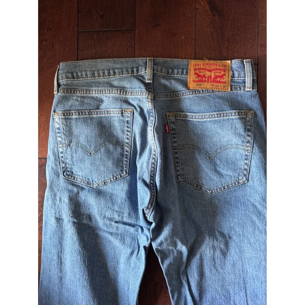 Levis 505 Regular Fit Straight Leg Mens Blue Denim‎ Jeans W32 L30 Medium Wash